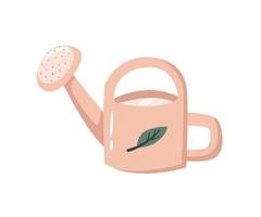 Hand drawn watering can. Agricultural item, equipment for gardening. Vector watering tool. Cartoon design element.