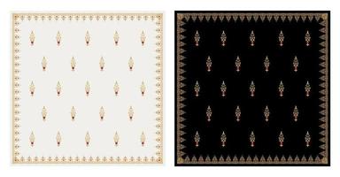 Decorative Gold Floral Pattern with Borders vector
