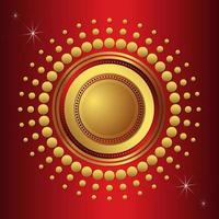Artistic golden rounded sparkle ornament vector