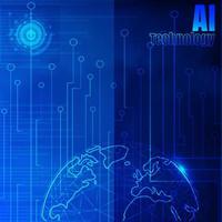 Artificial Intelligent digital technology concept. Blueprint digital technology. Data and engineering concept vector