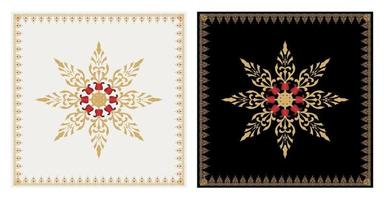 Luxury Gold Floral Pattern with Borders vector