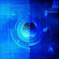 Artificial Intelligent digital technology concept. Blueprint digital technology. Data and engineering concept vector