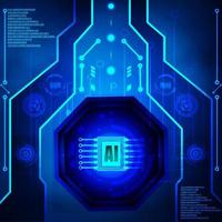 Integrated Circuit technology concept. Blueprint digital technology concept vector