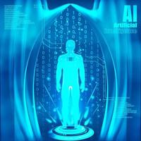 Artificial Intelligent digital technology concept. Blueprint digital technology. Data and engineering concept vector