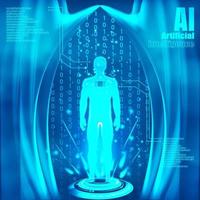 Artificial Intelligent digital technology concept. Blueprint digital technology. Data and engineering concept vector