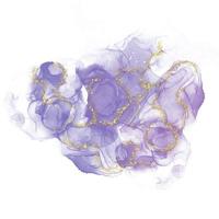 Violet Alcohol Ink Watercolor With Gold Glitter Background Circle photo