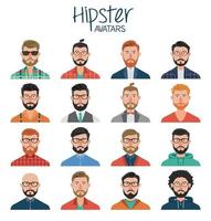 conjunto de avatares hipster vector