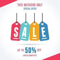This Weekend Only Special Offer Sale Template. 50 Percent Off