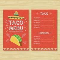 Taco Menu Template vector