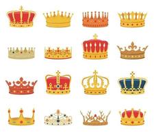 Ilustraciones de corona rey y reina