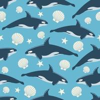 Whale Seamless Pattern vector