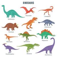 Set of Dinosaurs Prehistoric Animal vector