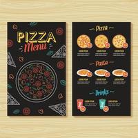 plantilla de menú de pizza vector