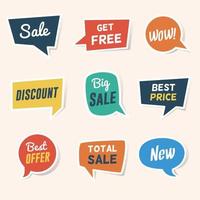 Set of Sale, Discount and Offers Paper Speech Bubble Banners vector