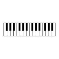 Piano key music vector illustration instrument black and white note. Classic synthesizer piano key sound isolated white background. Color instrument template horizontal with space equipment icon