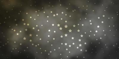 Dark Gray vector background with small and big stars.