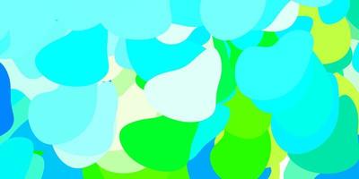 Light blue, green vector texture with memphis shapes.