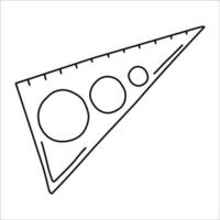 math triangle ruler for measuring solid and line art icon vector for websites