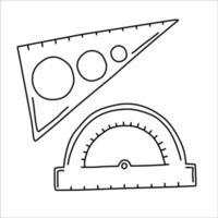 Webprotractor and math triangle ruler for measuring solid and line art icon vector for websites