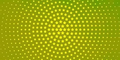 textura de vector verde claro, amarillo con hermosas estrellas.