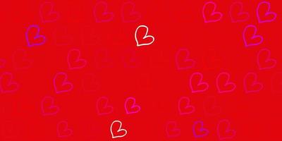 Light Blue, Red vector backdrop with sweet hearts.