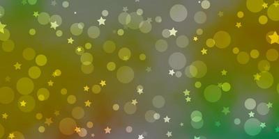 Light Multicolor vector layout with circles, stars.