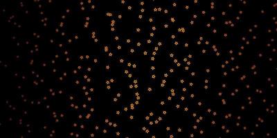 Dark Orange vector texture with beautiful stars.