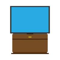 Television screen communication equipment electronic vector. TV broadcasting cinema front view flat icon vector