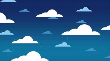 Clouds cartoon moving animated background. 4k video