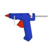 herramienta de equipo de artesanía de icono adhesivo vectorial de pistola de pegamento. trabajo de reparación en caliente aparato de silicona. pegar pasta selladora de pistola azul vector