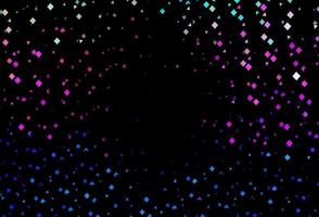 Dark multicolor, rainbow vector background with triangles, circles, cubes.