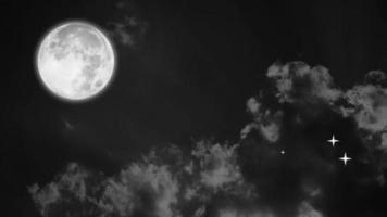 luna, estrellas, nubes en la noche video