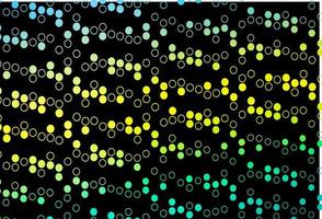 Dark Green, Yellow vector background with bubbles.