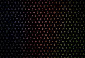 Dark green, red vector pattern with symbol of cards.