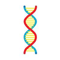 DNA science vector icon medical molecule technology. Chemical element research helix gene experiment cell atom