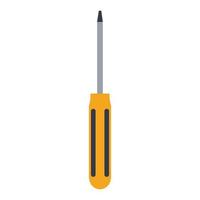 Screwdriver vector icon illustration repair equipment symbol tool. Screwdriver work instrument sign icon service industry. Repair fix object support element hardware. Manual carpenter work tool simple