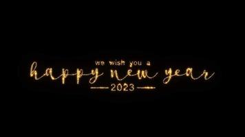 bucle de texto dorado 2023 feliz año nuevo