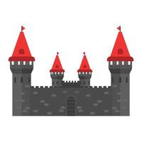 Castle stone history vector icon. Outdoor town medieval fantasy monument exterior concept