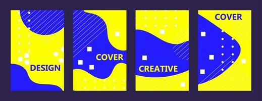 Abstract covers background design banner vector template shape. Business poster set concept pattern geometric flyer fluid. Graphic dynamic line annual page report. Flow style