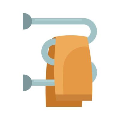 Towel dryer for bathroom vector illustration icon isolated white. Modern interior equipment symbol for home and heater rack. Electric radiator rail and shower steel. House pipe laundry household