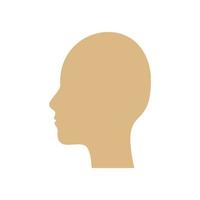 Head side view vector icon sign cartoon. Character silhouette face human element emblem. Shape profile user symbol