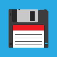 Floppy disk diskette vintage black backup device obsolete vector icon. Computer memory drive magnetic square datum