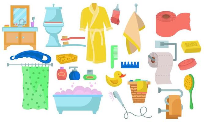 Bathroom stuff product home household object icon Vector Image