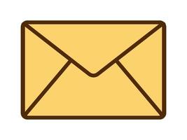 Vector retro email icon. Icon with close envelope in flat design. Letter.