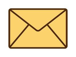 Vector retro email icon. Icon with close envelope in flat design. Letter.