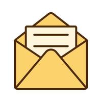 Vector retro email icon. Icon with open envelope in flat design. Letter.