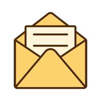 Vector retro email icon. Icon with open envelope in flat design. Letter.