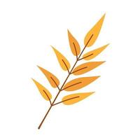 Vector yellow leaf. Cute autumn leaf. Branch with gold leaves. Fall.