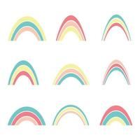 ilustración de diseño de vector de arco iris aislado sobre fondo blanco