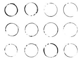 círculo pintura trazo grunge vector diseño ilustración aislado sobre fondo blanco